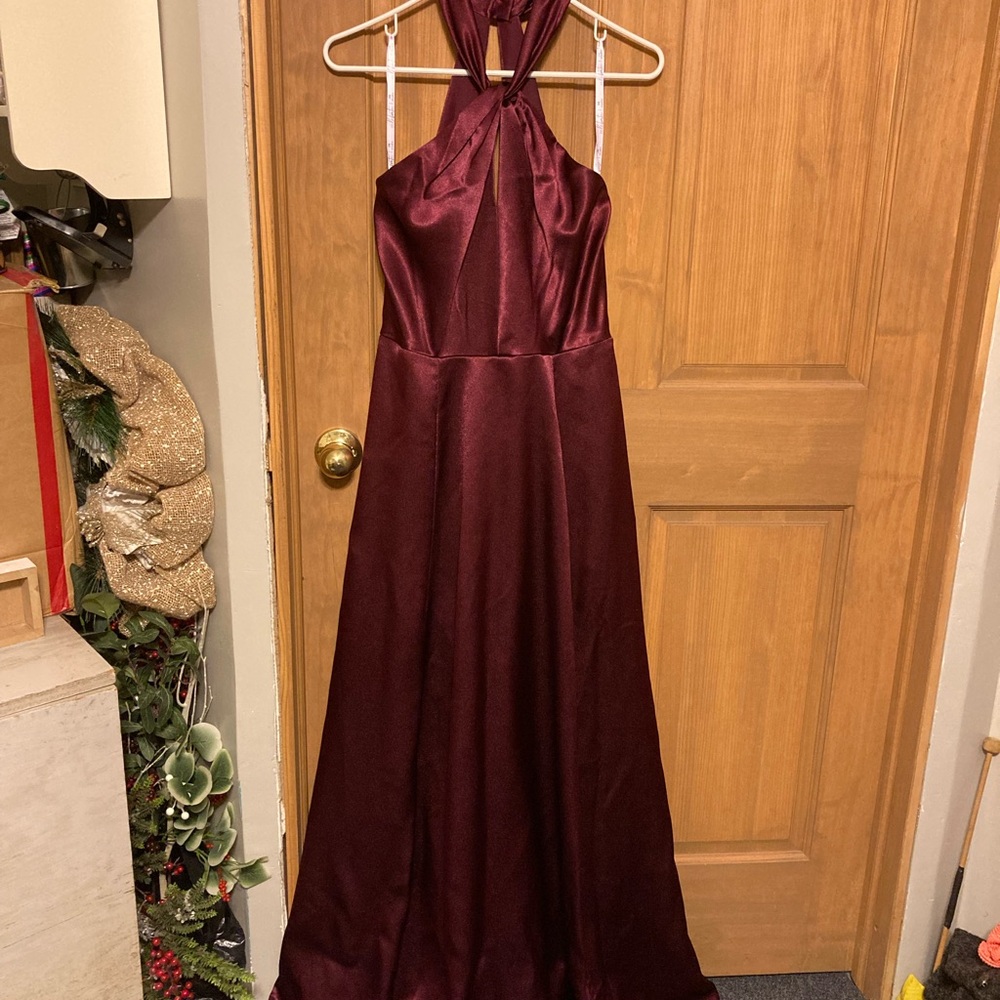 David's Bridal Wine Maxi Dress